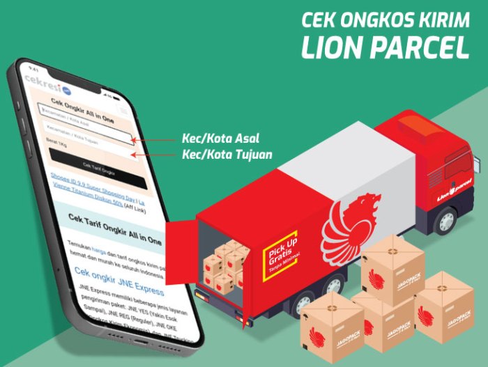 Cek ongkir Lion Parcel antar pulau