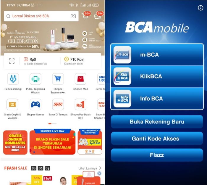 Cara mengisi saldo ShopeePay lewat BCA KlikPay