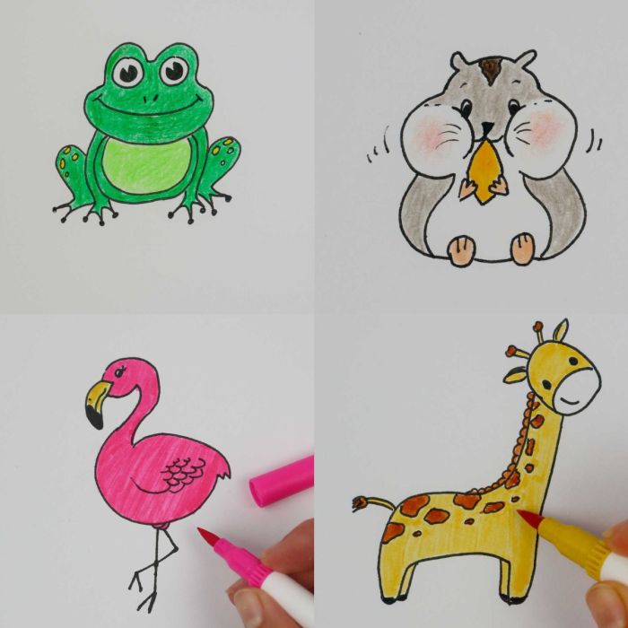 Animals kids drawing draw animal easy drawings cute step tutorials