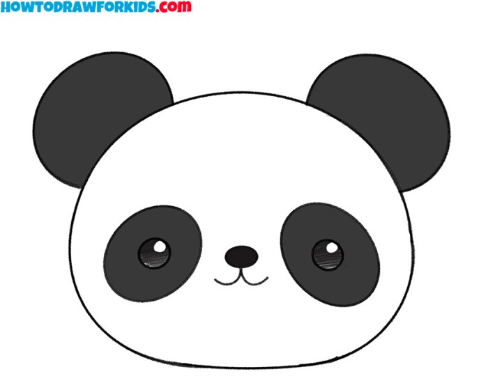 Sketsa gambar hewan panda yang mudah ditiru