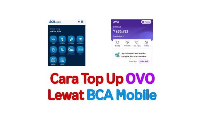 Top up OVO melalui mesin ATM BCA