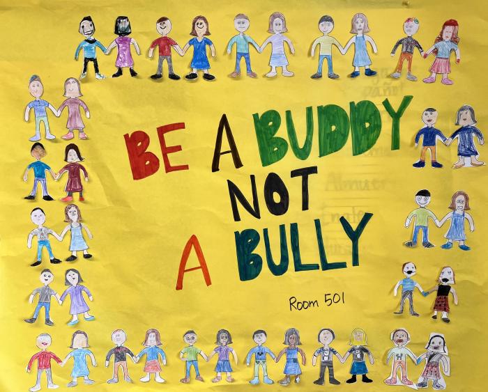 Gambar poster anti bullying dengan tema persahabatan