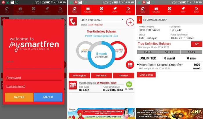 Mengecek sisa kuota Smartfren melalui aplikasi MySmartfren