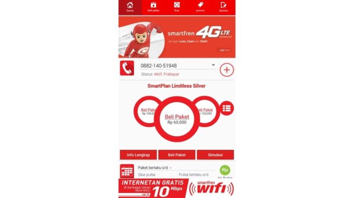 Mengecek sisa kuota Smartfren melalui aplikasi MySmartfren