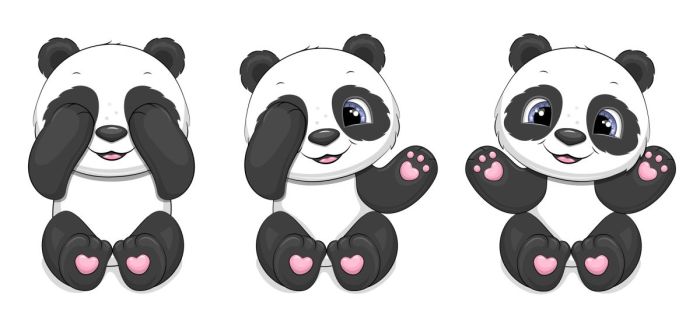 Sketsa gambar hewan panda yang mudah ditiru