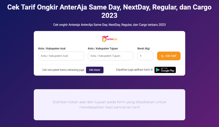 Cara mudah cek resi Anteraja online tanpa aplikasi