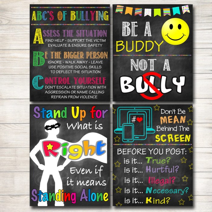 Desain poster stop bullying sederhana untuk anak SD