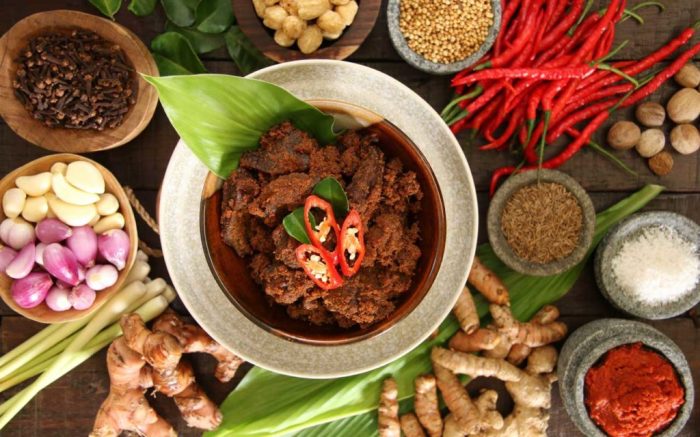 Rendang minang indonesia sumatera mamikos ranah khas padang pariwisata kuliner