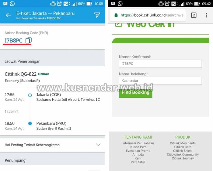 Cara check in Citilink online lewat website resmi