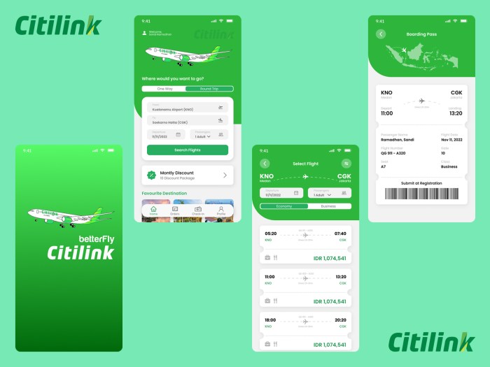 Proses check in Citilink melalui aplikasi mobile